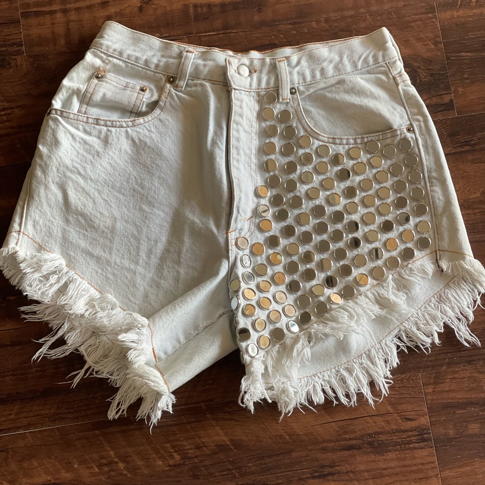 Kaboom fashion vintage mirrored denim shorts 6